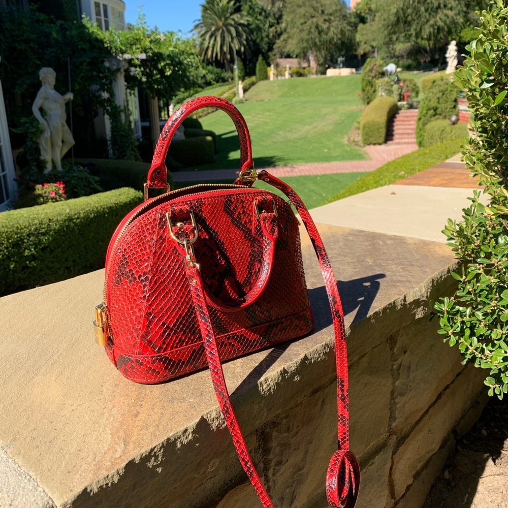Louis vuitton limited alma BB python bag